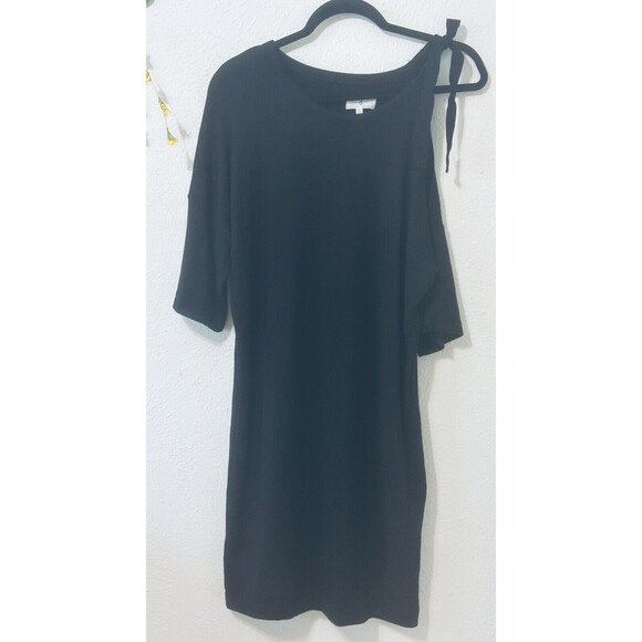 LOU & GREY Women Size S Signaturesoft Black Shift Dress Minimalist Boho Timeless - Picture 6 of 10